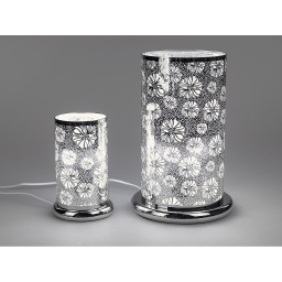 [2100000111367] Touch Lampe silber Blumen H 38 cm 